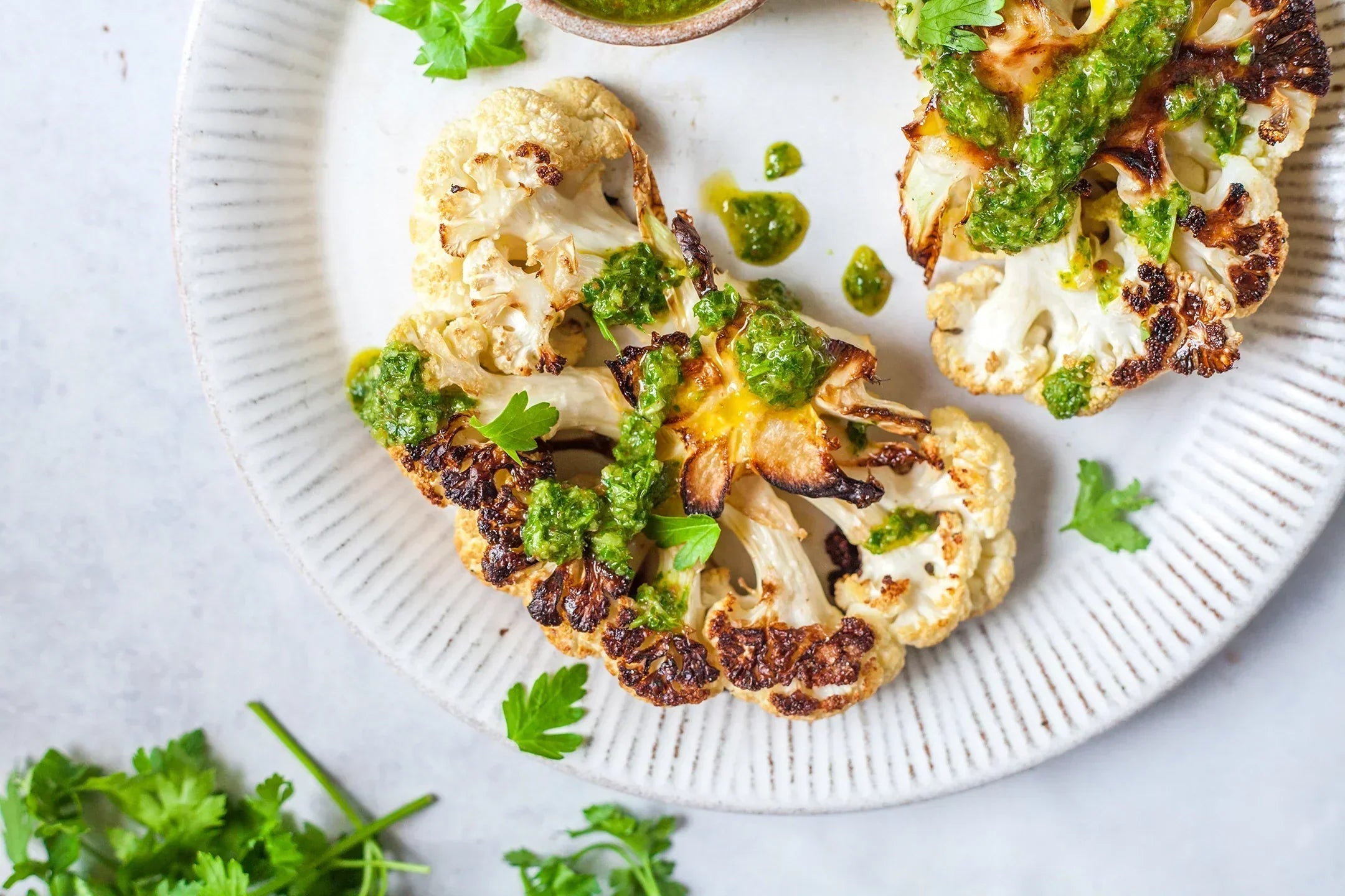 Cauliflower steaks & chimichurri