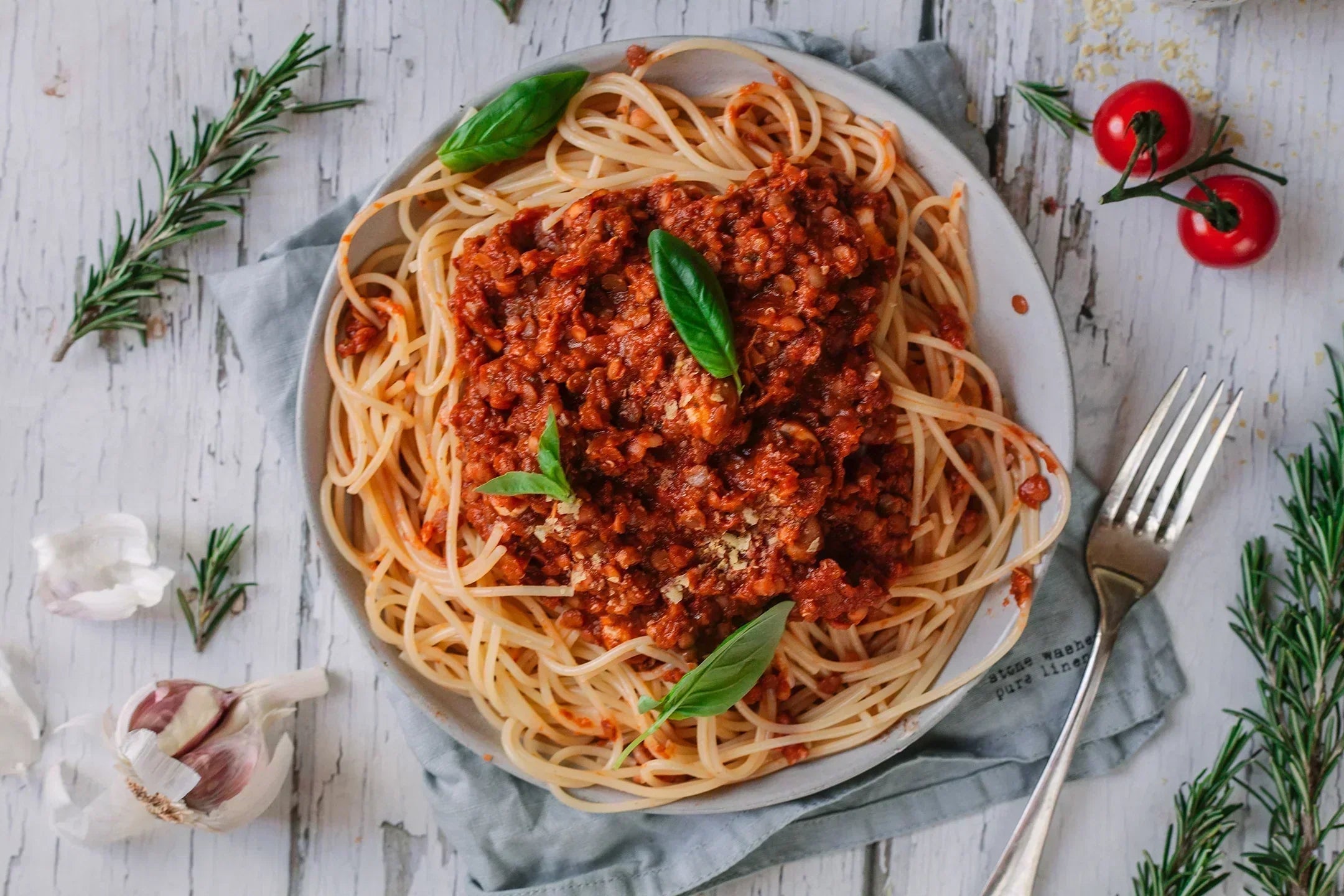 Lentil and walnut bolognese