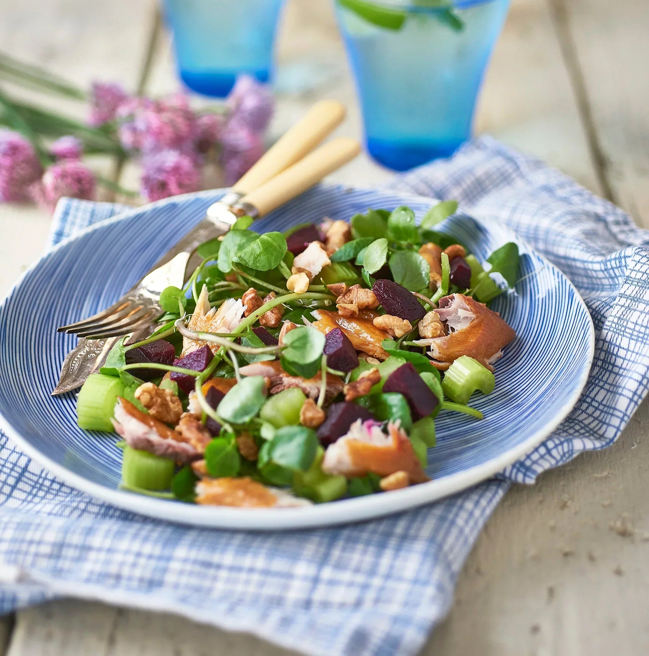 Mackerel and beetroot salad