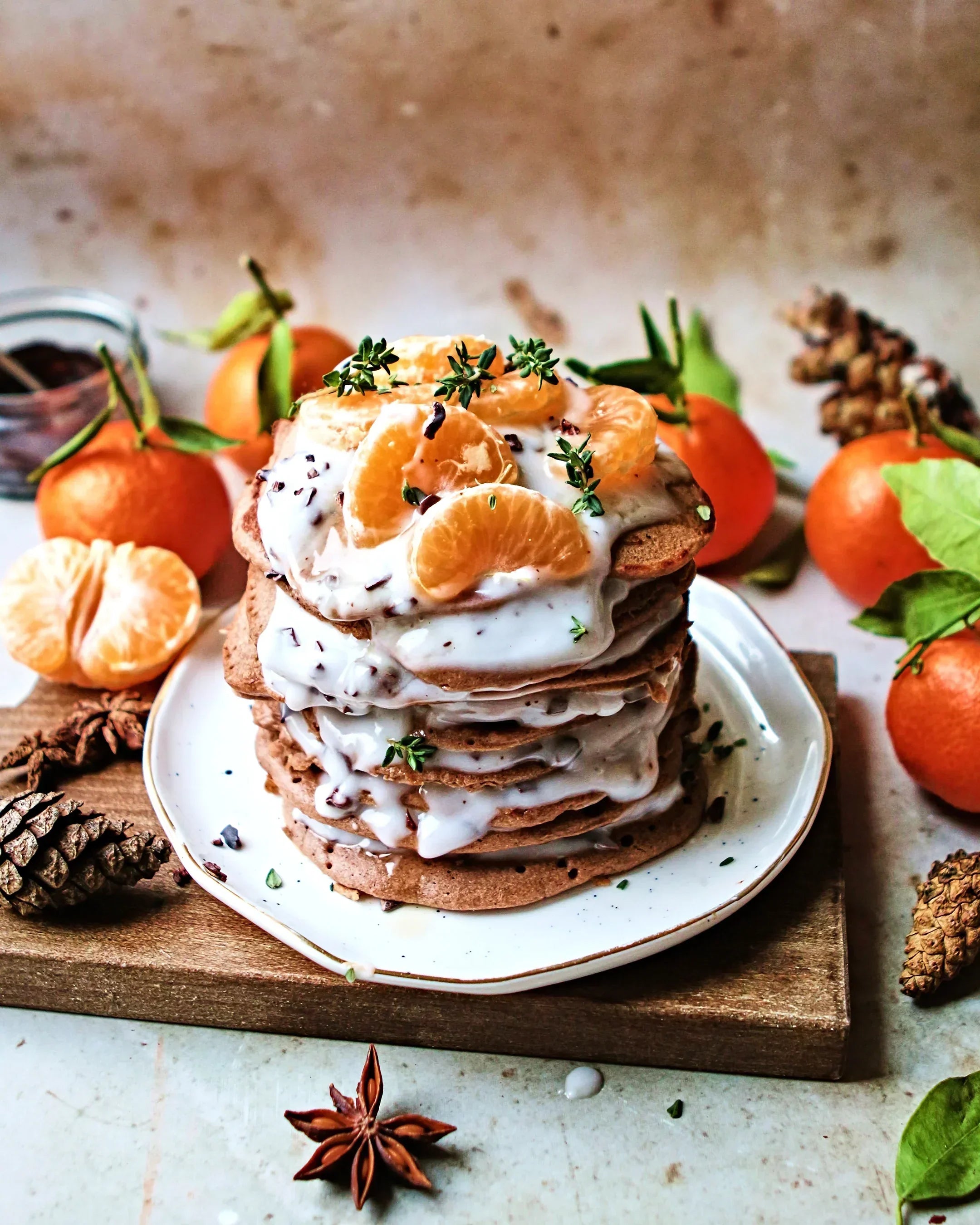 Spiced chocolate orange protein pancakes
