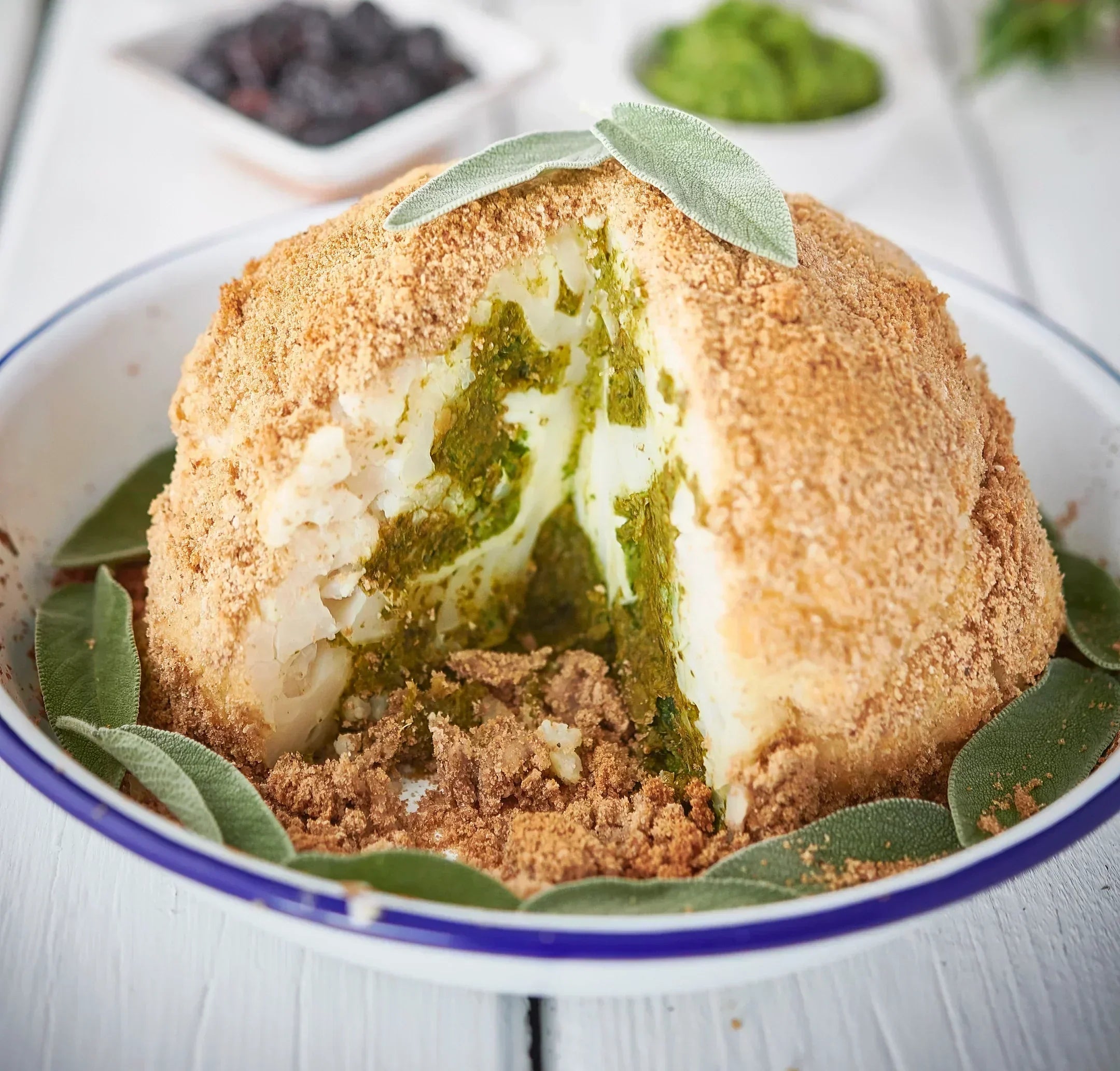 Roast stuffed cauliflower