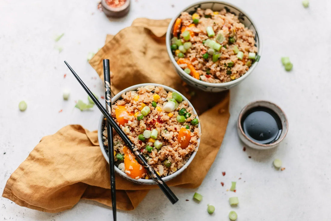 Cauliflower rice with vegetables