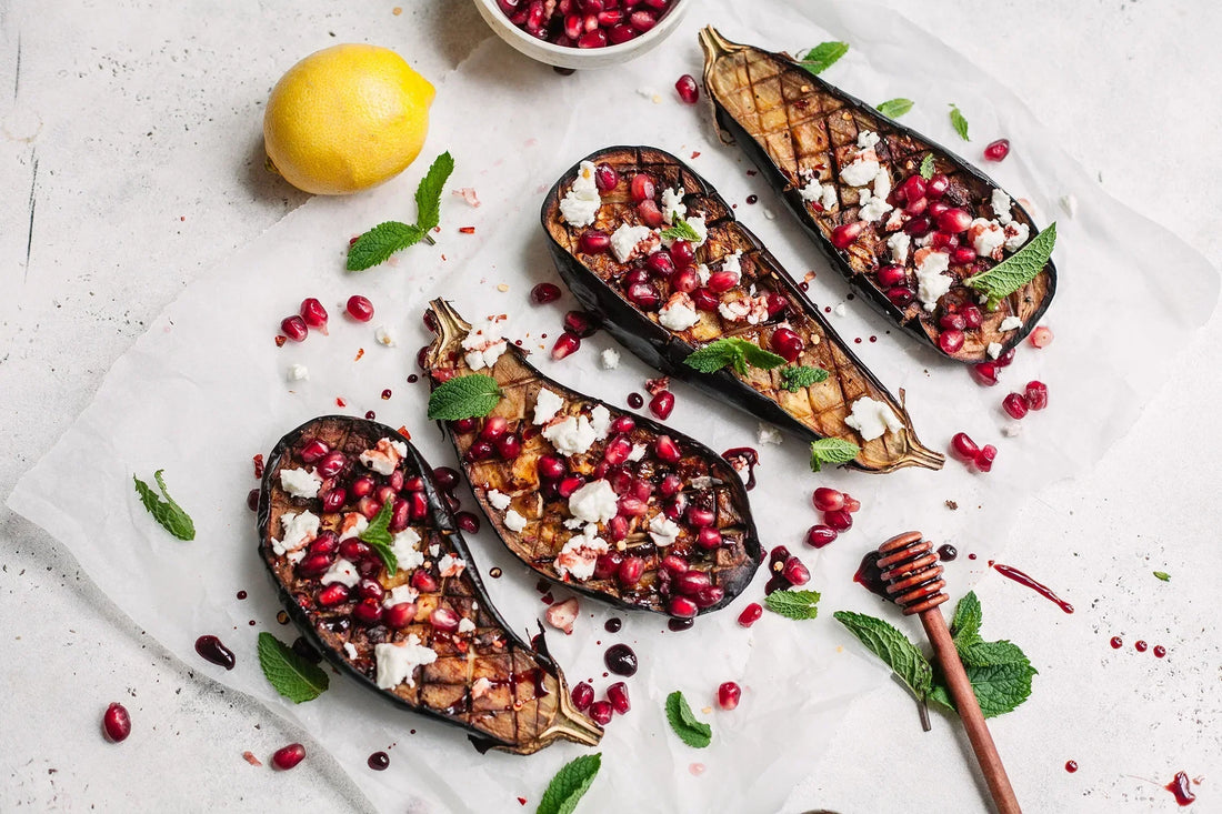 Aubergine and feta bake