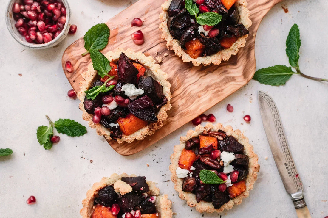 Roast beetroot tart