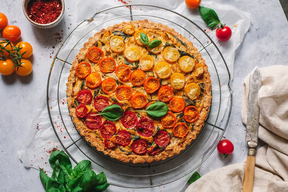 Tofu quiche with tomatoes