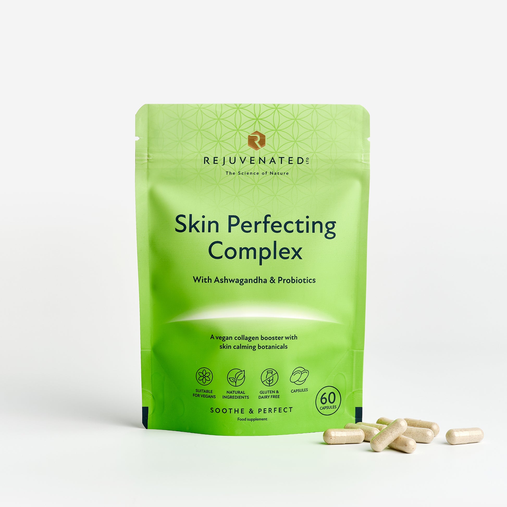 Rejuvenated Skin Perfecting Complex Front of Pouch (60 Capsules)