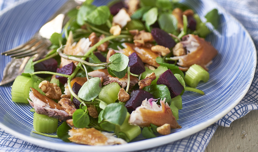 Mackerel and beetroot salad